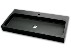 Lavabo Appoggio/Incasso Ponza 100 Nero Africa In Resina Opaco Nero Africa