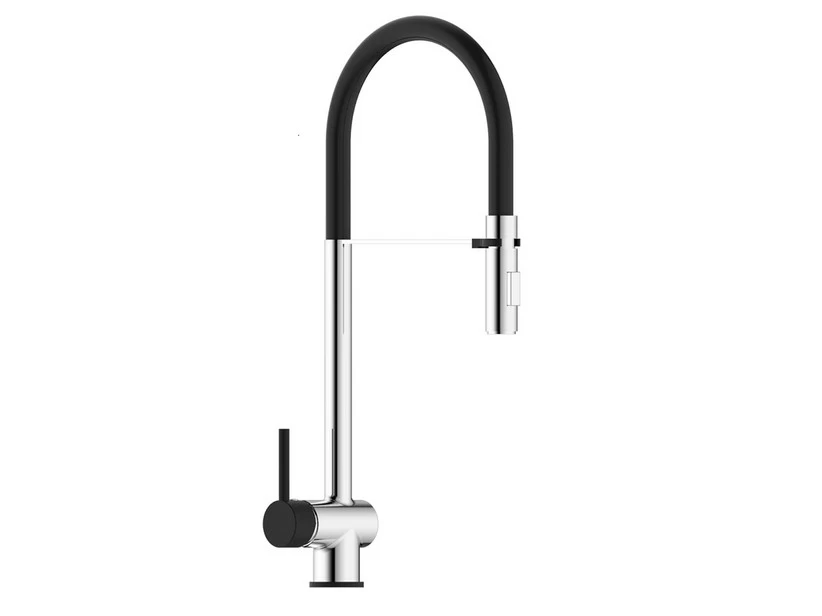 Miscelatore Per Cucina Oda Con Doccetta Cromo - Nero Opaco 1 Miscelatore Per Cucina Oda Con Doccetta Cromo - Nero Opaco