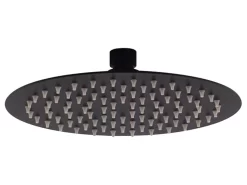 Soffione Doccia Low Ø25 Cm Acciaio Inox Tondo Nero Opaco