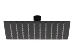 Soffione Doccia Low 25X25 Acciaio Inox Quadrato Nero Opaco