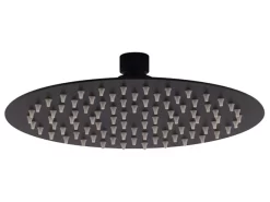 Soffione Doccia Low Ø30 Cm Acciaio Inox Tondo Nero Opaco