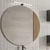 Specchio Bagno OXYGEN Ø 90 Cm. Con Inserto Impiallacciato In Legno Naturale Rovere Nodi