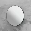Specchio Bagno Queen Ø80 Cm Con Cornice Verniciato Nero Opaco