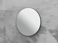 Specchio Bagno Queen Ø80 Cm Con Cornice Verniciato Nero Opaco