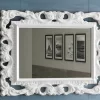 Specchio Bagno Barocco 94X75 Bianco Opaco