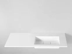 Lavabo Da Appoggio Unitop Hide 140,5X51,5 Destro In Resina Opaco Bianco