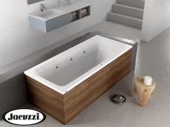 Vasca Idromassaggio Jacuzzi® Silk 170x70 Destra Con 8 Bocchette E Finitura Effetto Legno Dark Oak