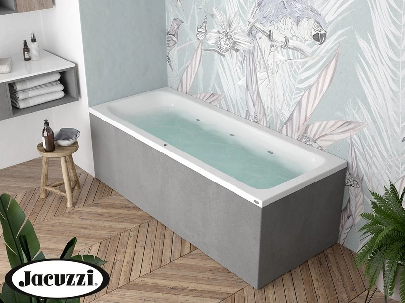 Vasca Idromassaggio Jacuzzi® Silk 170x70 Sinistra Con 8 Bocchette E Finitura Effetto Cemento 1 Vasca Idromassaggio Jacuzzi® Silk 170x70 Sinistra Con 8 Bocchette E Finitura Effetto Cemento