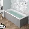 Vasca Idromassaggio Jacuzzi® Silk 180x80 Sinistra Con 8 Bocchette E Finitura Effetto Cemento