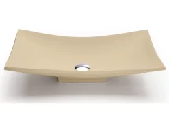 Lavabo Da Appoggio Vela In Resina Opaco Crema Marfil