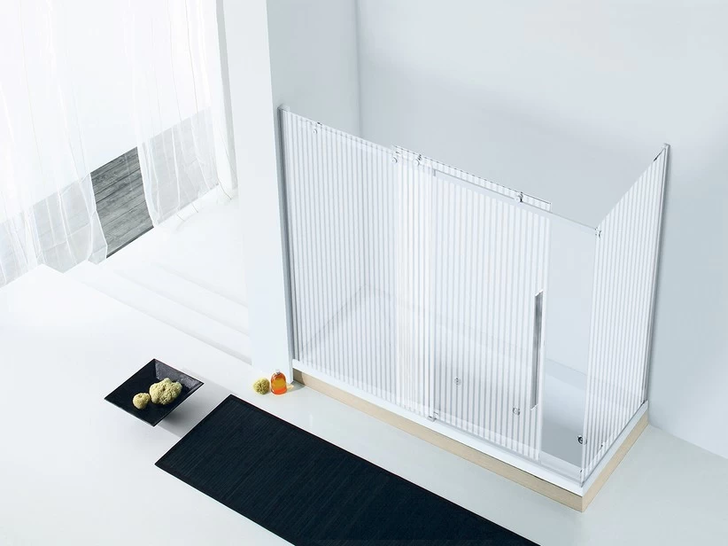 Box Sopravasca Velo Cm 170x80 H150 Porta Scorrevole Sinistra Cristallo Serigrafato Profili Cromo 1 Box Sopravasca Velo Cm 170x80 H150 Porta Scorrevole Sinistra Cristallo Serigrafato Profili Cromo