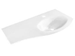 Lavabo Unitop Wave 104x51 Cm Vasca Destra In Vetro Bianco Lucido