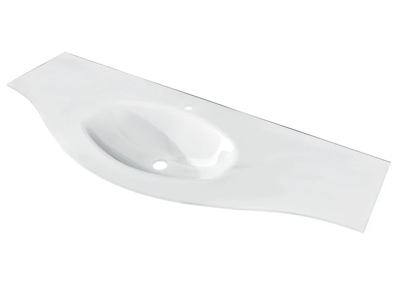Lavabo Unitop Wave 138x51 Cm Vasca Centrale In Vetro Bianco Lucido 1 Lavabo Unitop Wave 138x51 Cm Vasca Centrale In Vetro Bianco Lucido